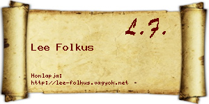 Lee Folkus névjegykártya